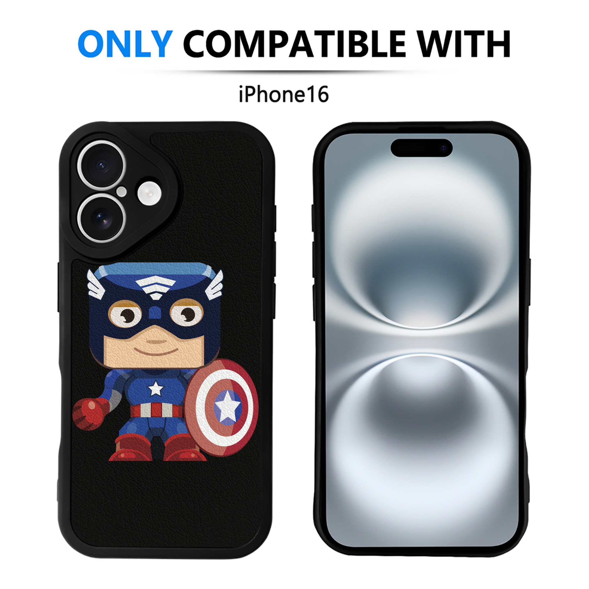 （画像用） アベンジャーズ The Avengers 【iPhone 16シリーズ対応】シリコンスマホケース（レザー調） 材質：シリコン